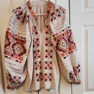 Embroidered Traditional Ukrainian Vyshyvanka Top